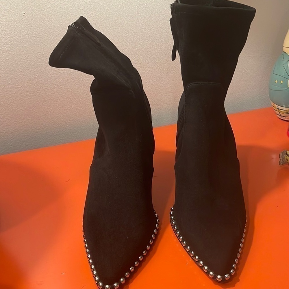 Steven New York Saleblack Textile Like Suede Boots